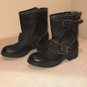 ASH Rebel Studded Moto Leather Boots